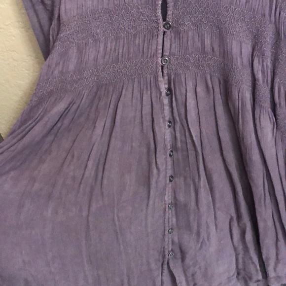 FREE PEOPLE L BABYDOLL BLUEBIRD FLOWY GAUZE TOP - Picture 3 of 5